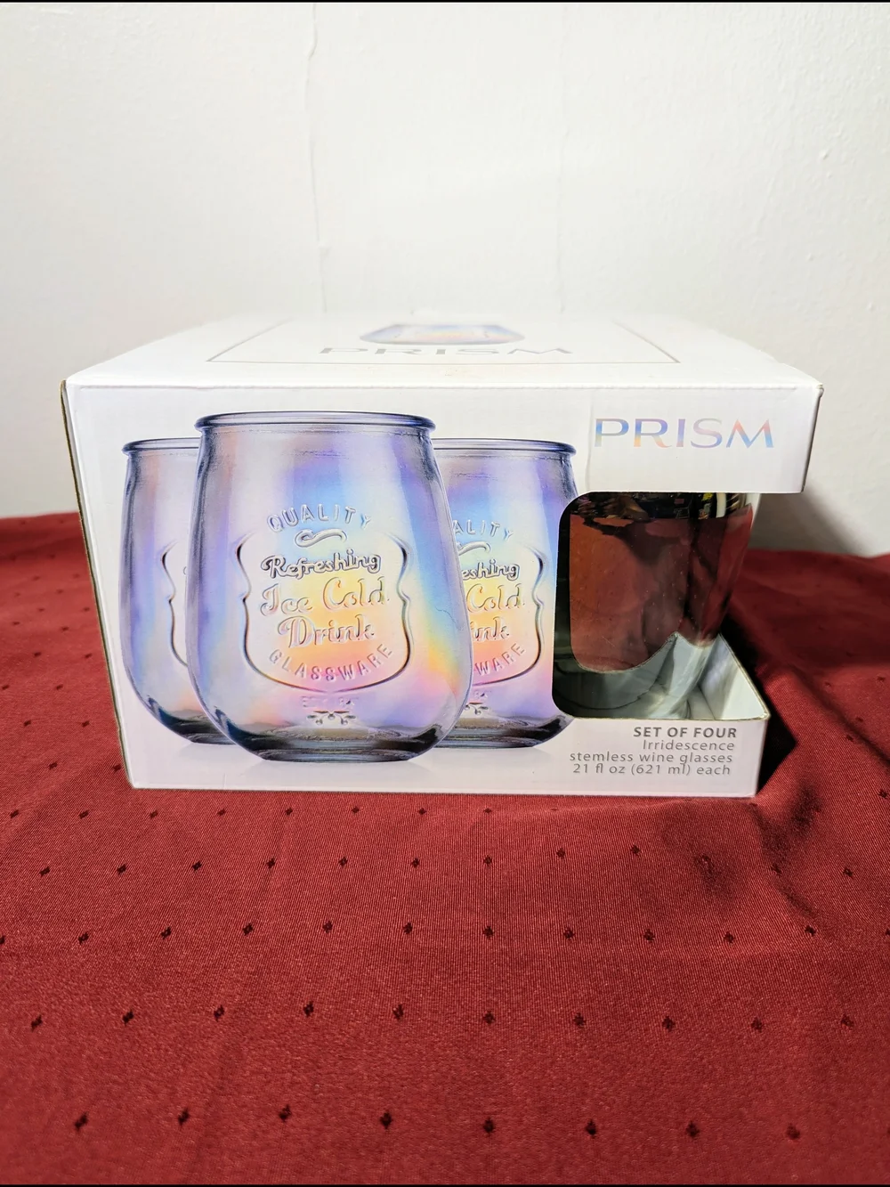 Irridescent Stemless Wine Glasses - Set of 4